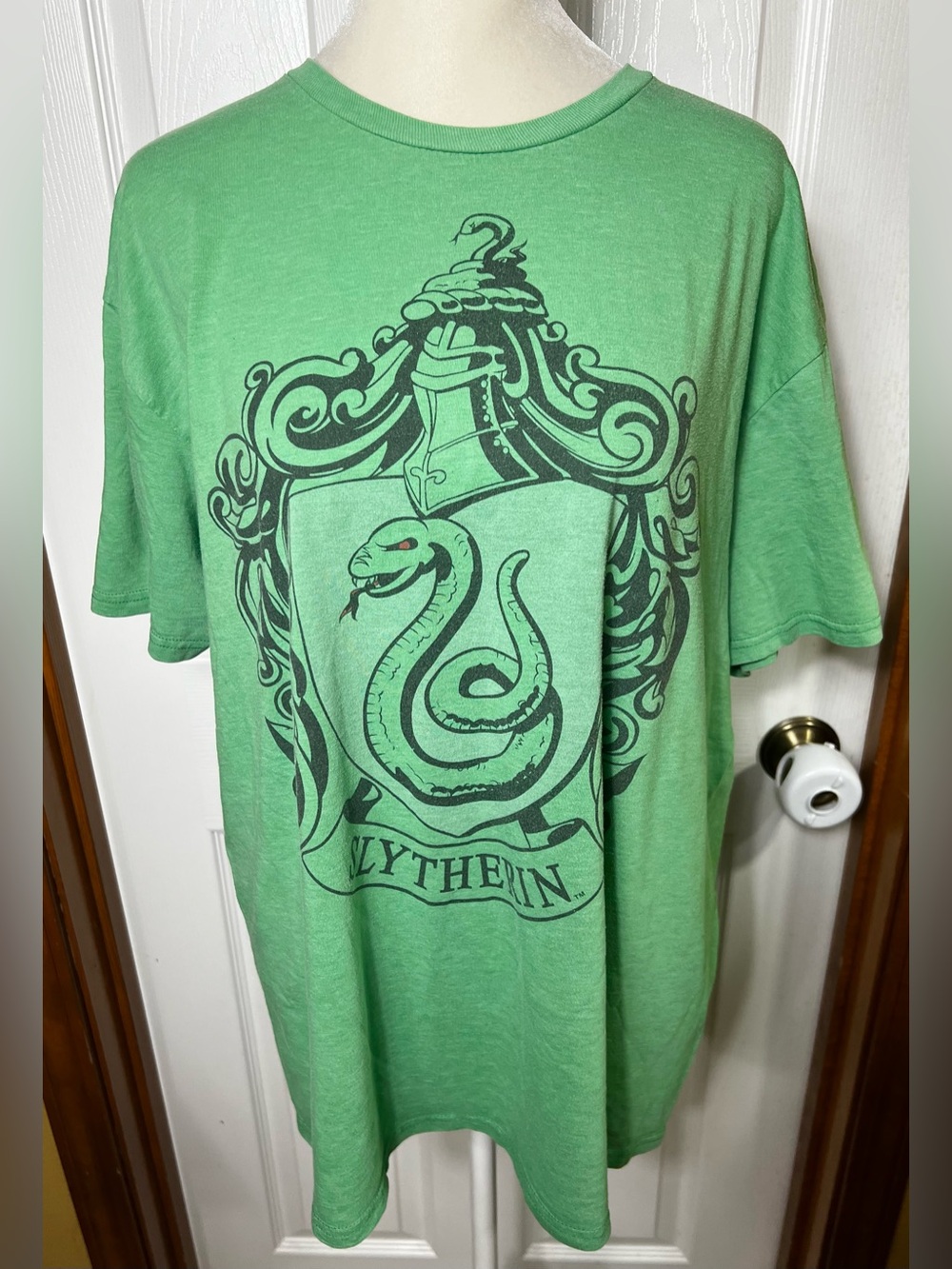Harry Potter Graphic Tee Slytherin Graphic Top T Shirt Green Women’s XL(Men’s L)